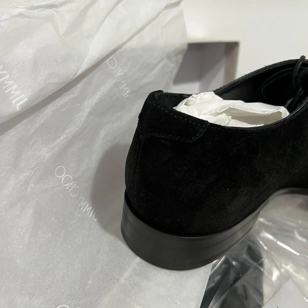 Mens black dress shoe jimmy Choo suede, laces - Picture 4 of 13